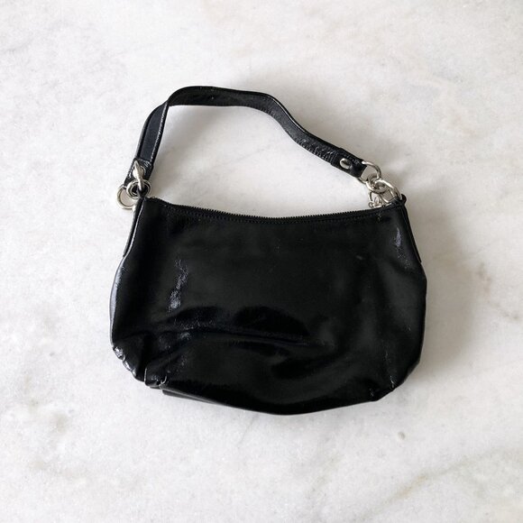 Coach black patent leather purse / shoulder bag - Picture 3 of 8